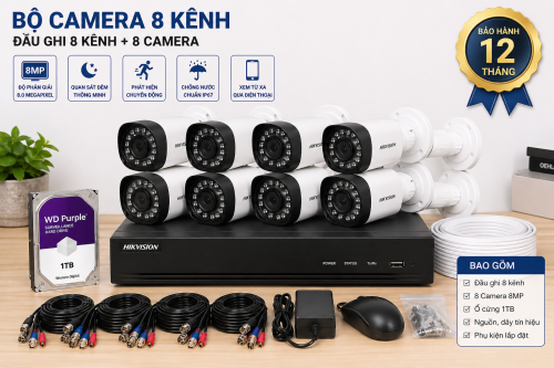 Gói Camera 8 Kênh dành cho gia đình giá rẻ