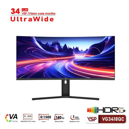 Màn hình VSP VG3418QC (34 inch/WQHD/VA/180Hz/1ms/cong)