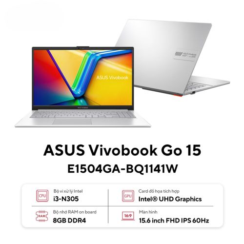 Laptop Asus VivoBook E1504GA-BQ1141W (i3 N305/8GB RAM/256GB SSD/15.6 FHD/Win11/Bạc)