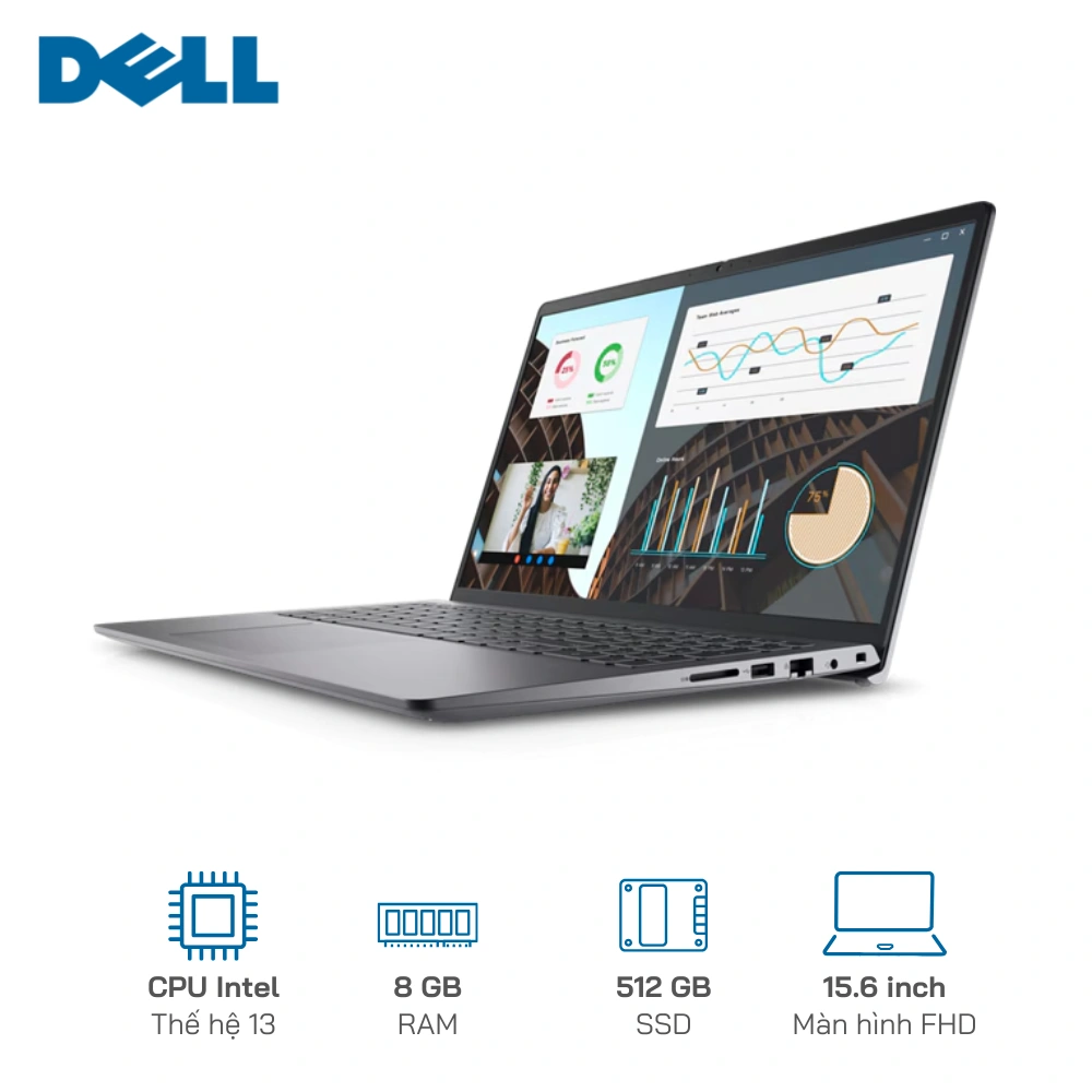 Laptop Dell Vostro 3530 (P112F) (i3-1305U/8GB RAM/512GB SSD/15.6 FHD/Dos/Đen)