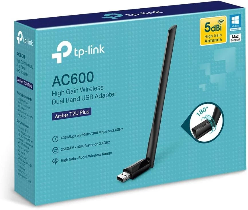 Card mạng không dây USB TP-Link Archer T2U Plus AC600